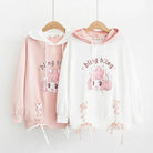 Bling Bling Bunny Anime Girl Hoodie in Pastel - Length 58cm - hoodie