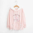 Pastel Pink Bling Bling Bunny Anime Girl Hoodie Sweater Hooded Sweatshirt Kawaii Fashion Fairy Kei