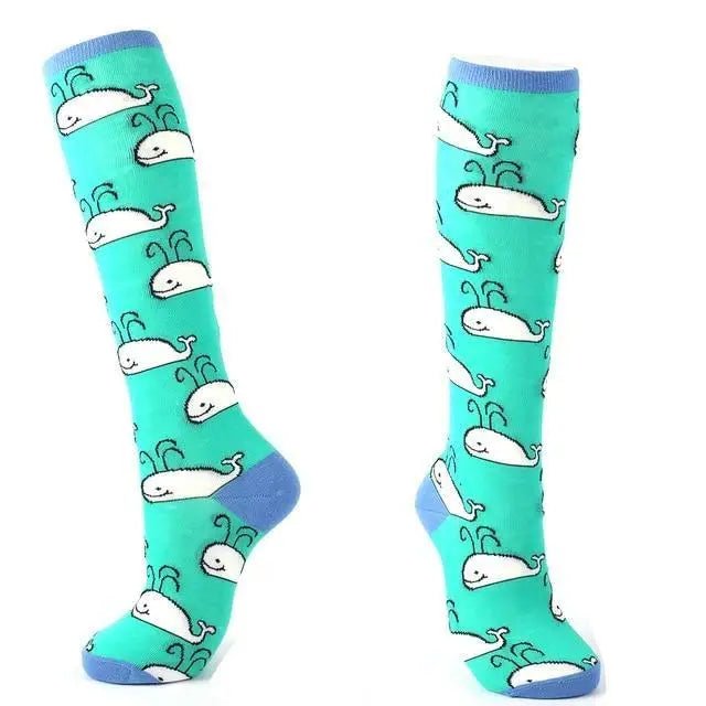 Blue Baby Whale Knee High Socks for Ultimate Comfort and Style - Cosparty