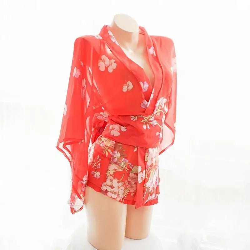 Blue Floral Butterfly Kimono Lingerie for a Seductive Look - Cosparty