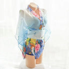 Blue Floral Butterfly Kimono Lingerie for a Seductive Look - Cosparty
