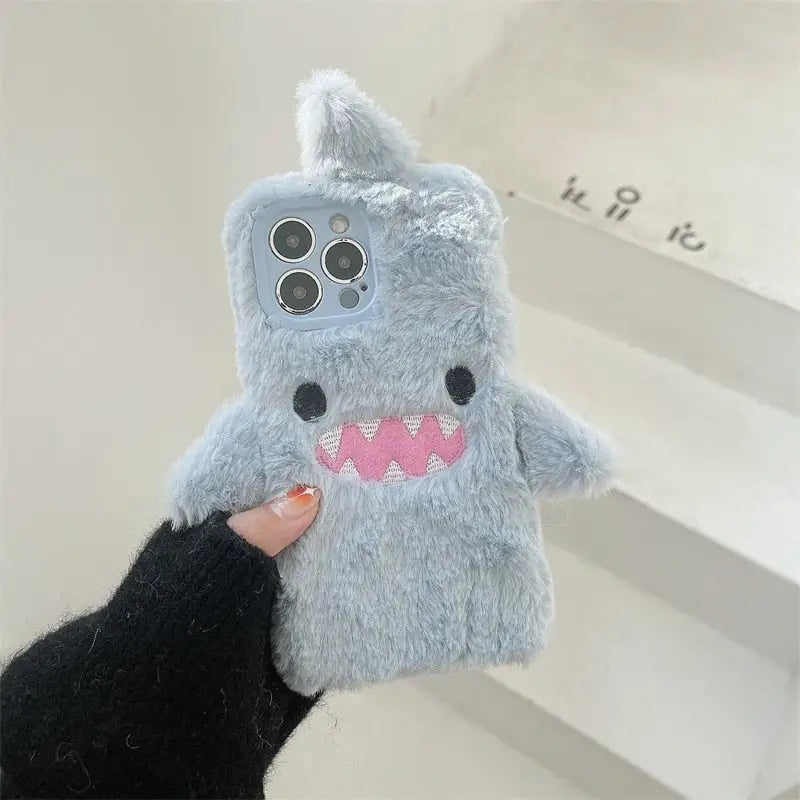 Blue Fuzzy Shark iPhone Case for All Models - phone case