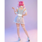 Blue Mesh Fairy-Kei Maid Cosplay Set with Matching Undergarments - cosplay