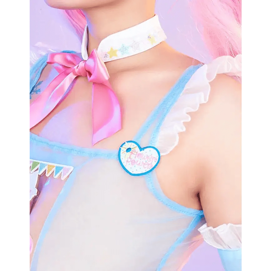 Blue Mesh Fairy - Kei Maid Cosplay Set with Matching Undergarments - Cosparty