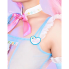 Blue Mesh Fairy-Kei Maid Cosplay Set with Matching Undergarments - cosplay