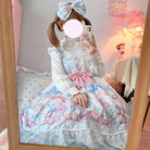 Blue or Pink Baby Teddy Bear Lolita Dress for Little Princesses - Dress