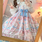 Blue or Pink Baby Teddy Bear Lolita Dress for Little Princesses - Dress