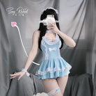 Blue Ruffled Lolita Maid Dress for Pastel Cuties - costume