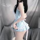 Blue Ruffled Lolita Maid Dress for Pastel Cuties - Cosparty