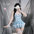 Blue Ruffled Lolita Maid Dress for Pastel Cuties - Cosparty