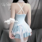 Blue Ruffled Lolita Maid Dress for Pastel Cuties - costume