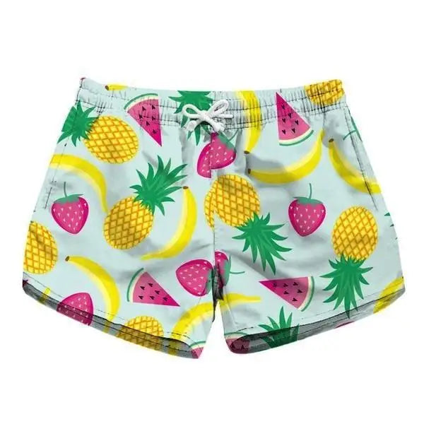 Fruit Tropical Food Athletic Shorts Kawaii Blue Short Shorts