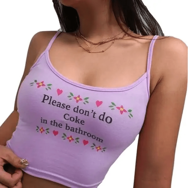 Bohemian Crop Tank with Just Say No to Coke Design - Cosparty