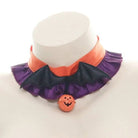 Bold Black and Purple Halloween Chokers with Pumpkins and Bat Wings - Cosparty