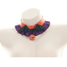 Bold Black and Purple Halloween Chokers with Pumpkins and Bat Wings - Cosparty