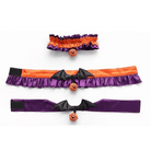 Bold Black and Purple Halloween Chokers with Pumpkins and Bat Wings - Cosparty