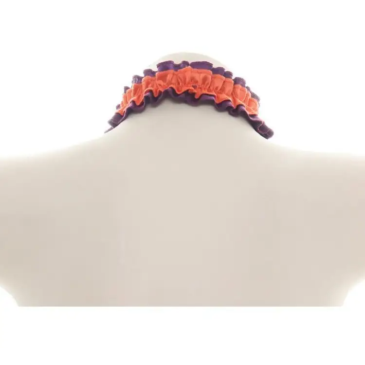 Bold Black and Purple Halloween Chokers with Pumpkins and Bat Wings - collar