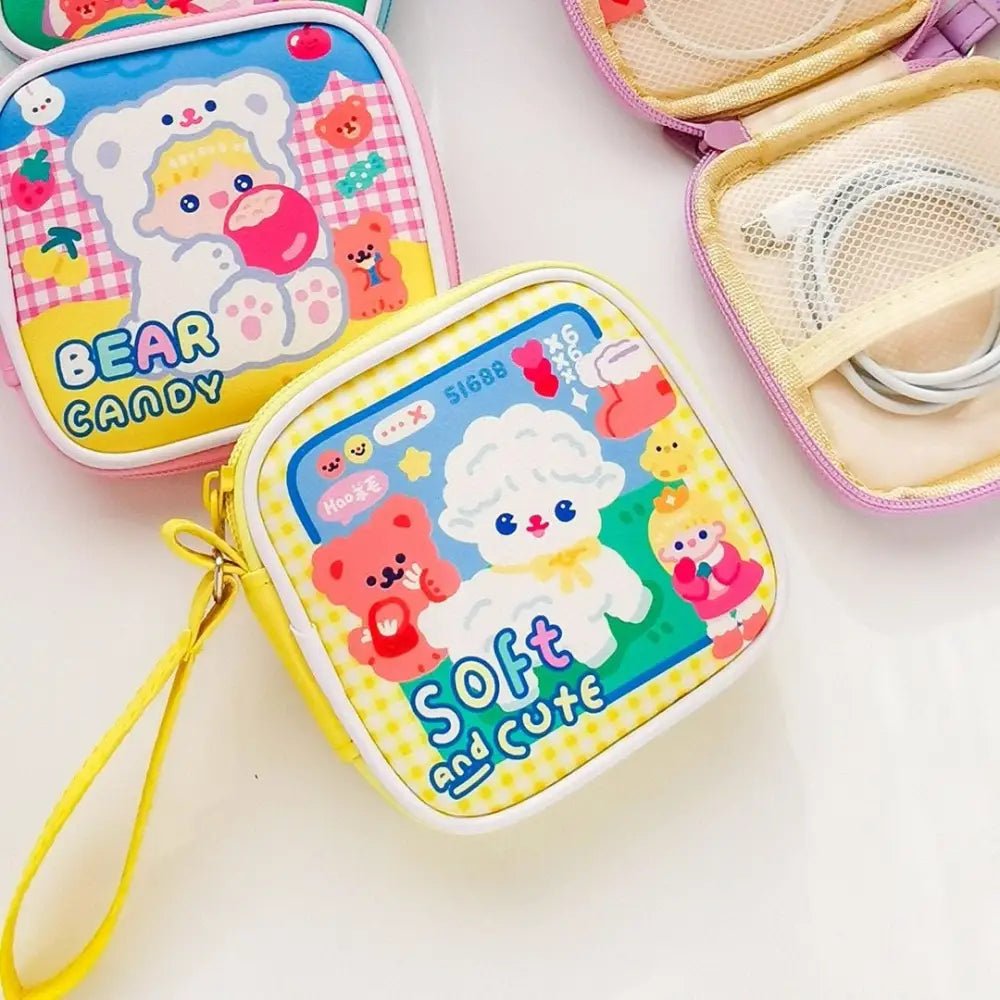Bold Kawaii Patterned Pouch for Cords and Chargers - Cosparty
