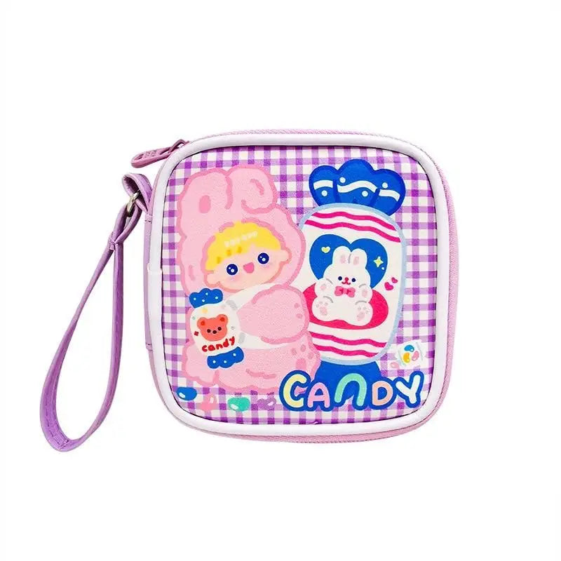 Bold Kawaii Patterned Pouch for Cords and Chargers - Purse