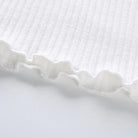 Bright White Knit Crop Top with Adorable Hand - Embroidered Eyes - Cosparty