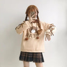 Brown Hooded Baby Bear Sweatshirt with Corset Lace - Up Arms - Cosparty