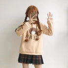 Brown Hooded Baby Bear Sweatshirt with Corset Lace - Up Arms - Cosparty