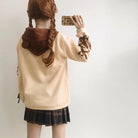 Brown Hooded Baby Bear Sweatshirt with Corset Lace - Up Arms - Cosparty