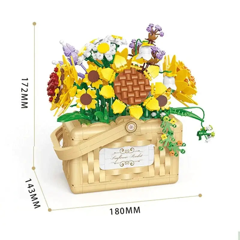 Building Block Flower Basket Planter Set for Indoor Gardens - storage