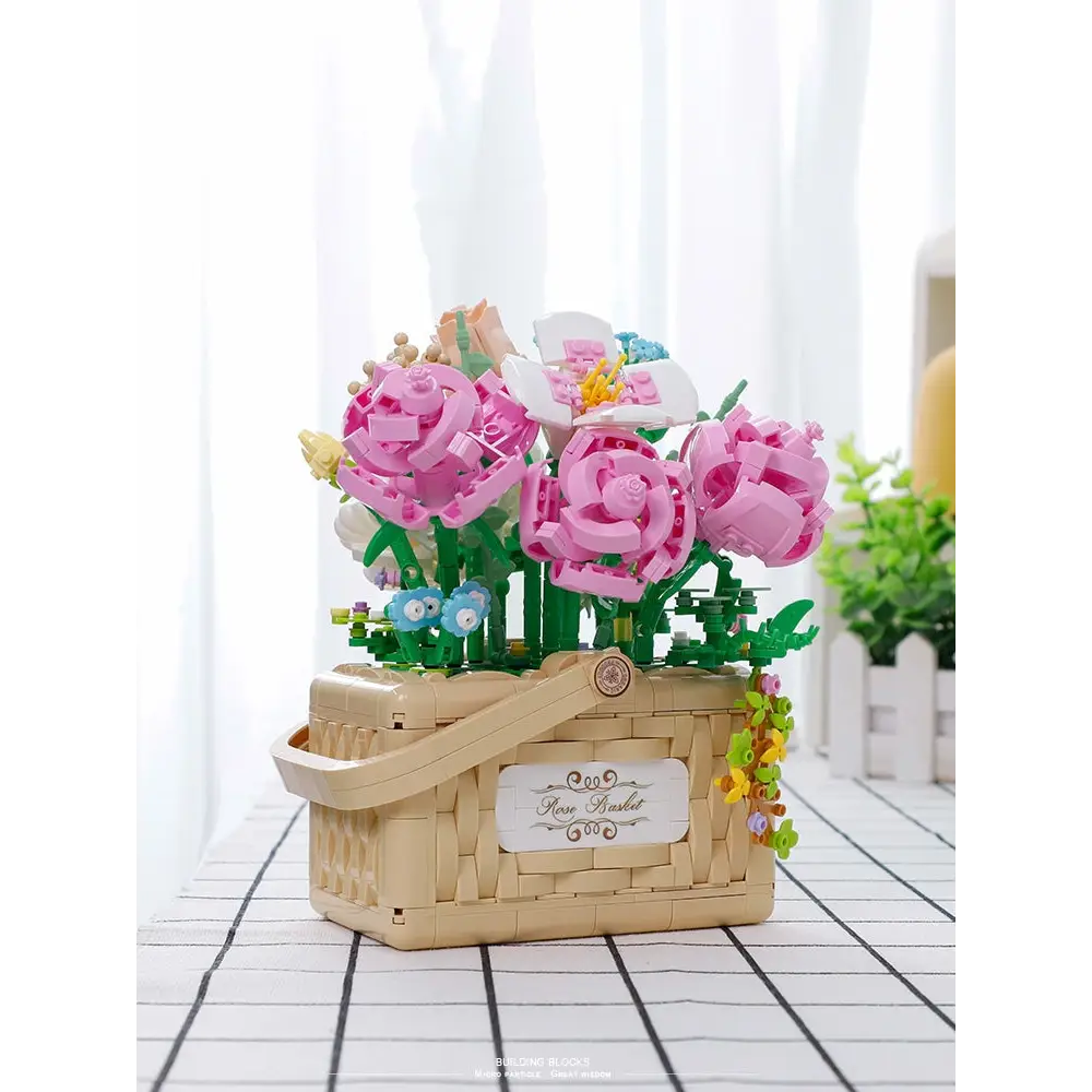 Building Block Flower Basket Planter Set for Indoor Gardens - storage