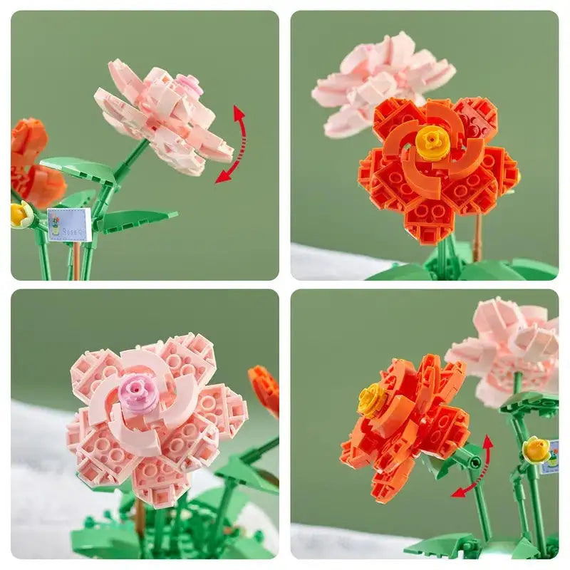 Building Block Flower Planter Set for Indoor Garden Oasis - plush