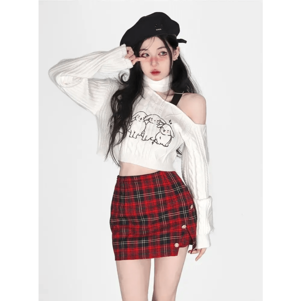 Buncha Bunnies Slouchy Turtleneck for Cute and Cozy Style - Cosparty