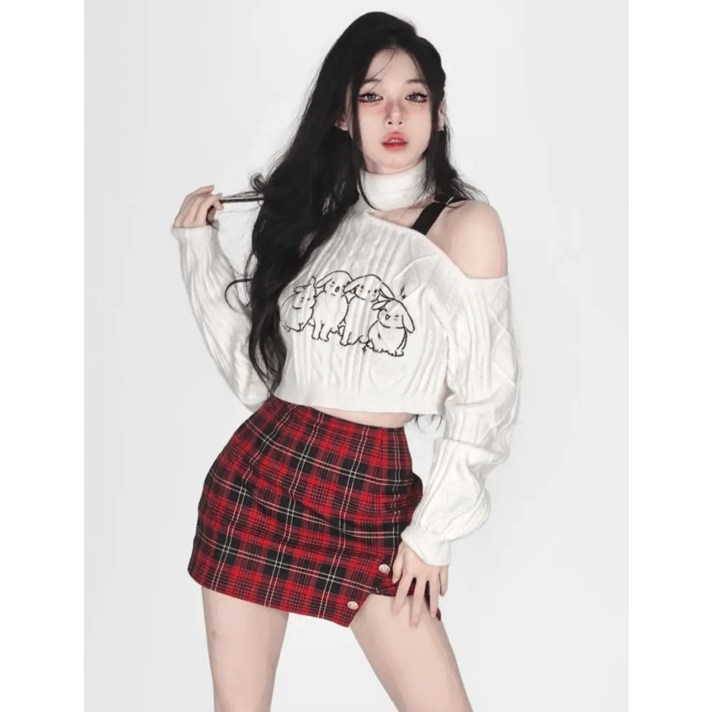 Buncha Bunnies Slouchy Turtleneck for Cute and Cozy Style - Cosparty