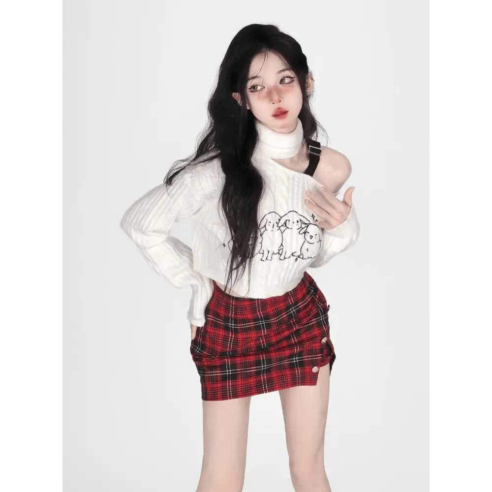 Buncha Bunnies Slouchy Turtleneck for Cute and Cozy Style - Cosparty