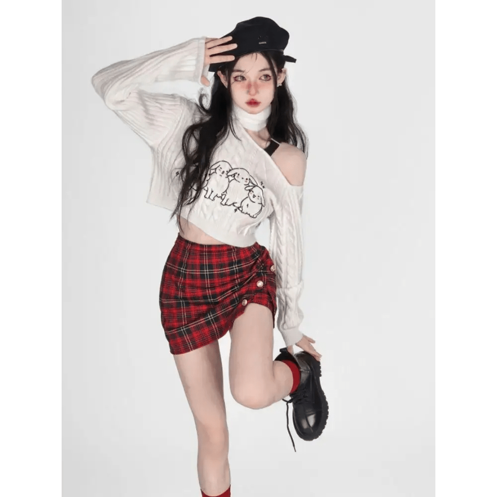 Buncha Bunnies Slouchy Turtleneck for Cute and Cozy Style - Cosparty