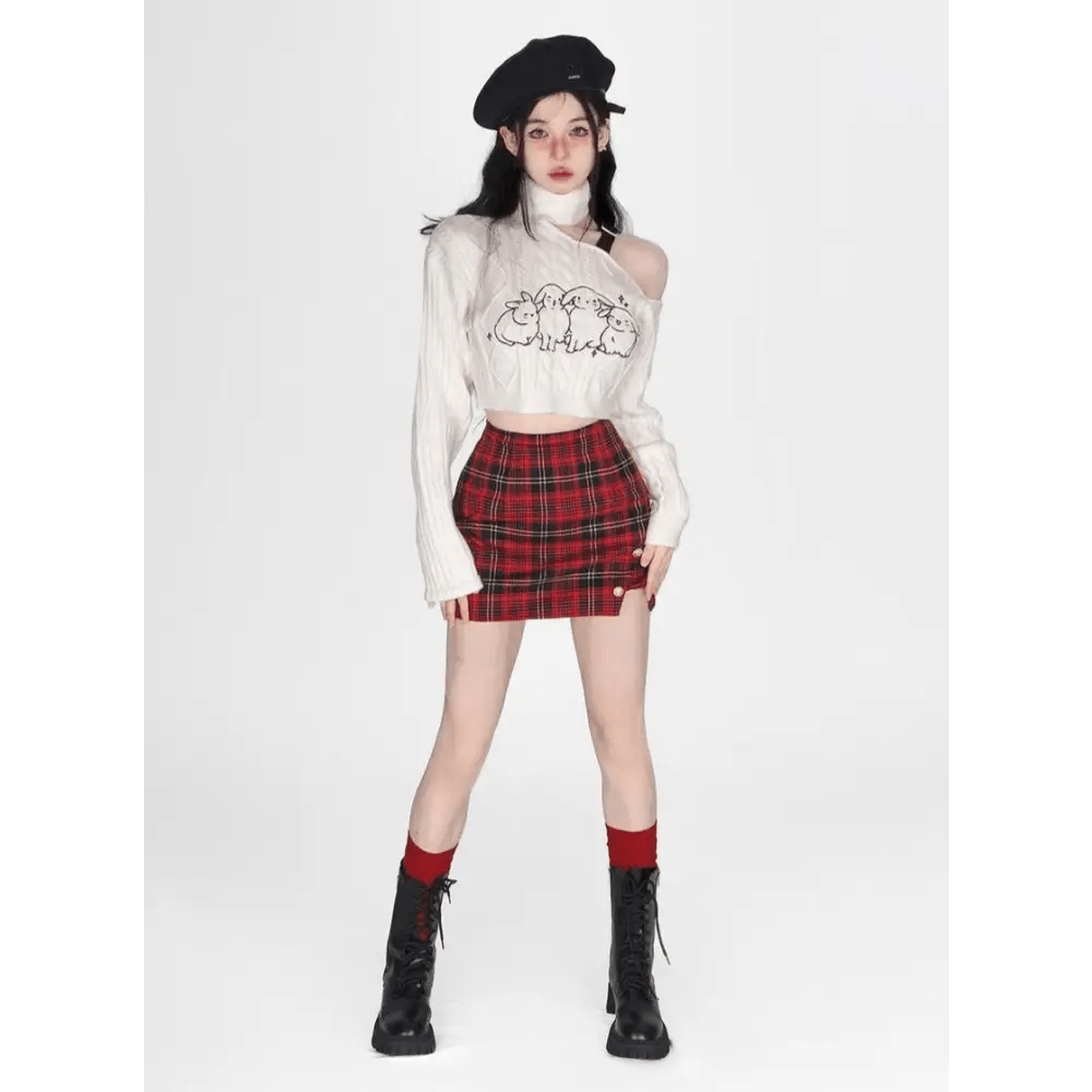 Buncha Bunnies Slouchy Turtleneck for Cute and Cozy Style - Cosparty