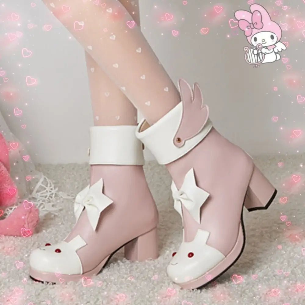 Bunny Booties with Wings for Magical Girl and Lolita Fashion - Cosparty