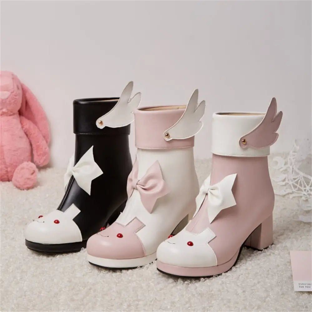 Bunny Booties with Wings for Magical Girl and Lolita Fashion - Cosparty
