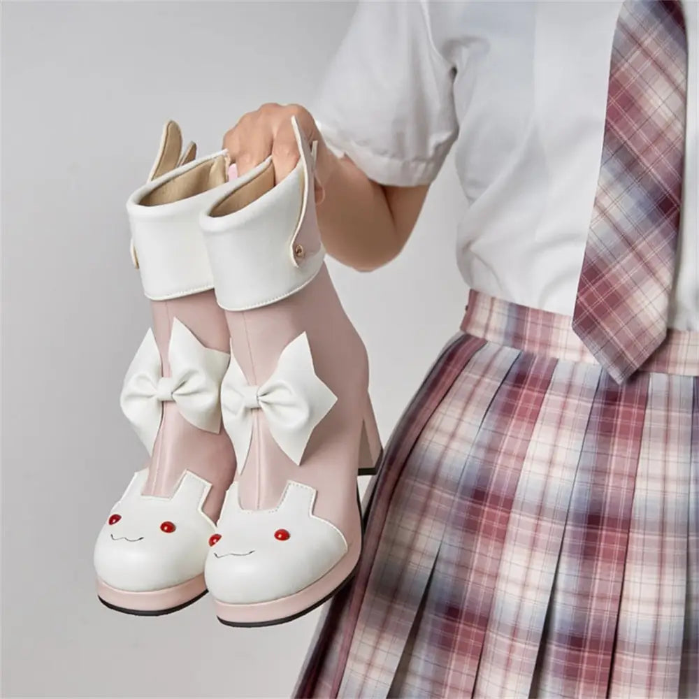 Bunny Booties with Wings for Magical Girl and Lolita Fashion - boots