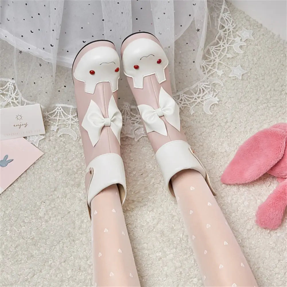 Bunny Booties with Wings for Magical Girl and Lolita Fashion - boots