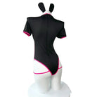 Bunny Onesie with Lace Up Detailing and Cute Bunny Ears - Cosparty