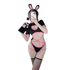 Bunny Onesie with Lace Up Detailing and Cute Bunny Ears - Cosparty