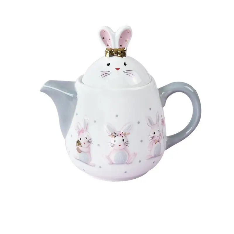 Bunny sweet tea party set - bunny - rabbit - ceramic - easter - kettle