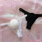 Bunny Tail Pom Pom Panties in Brief and Thong Styles - underwear