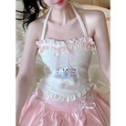 Bunny Tea Party Halter Top for Kawaii and Fairycore Lovers - S - top