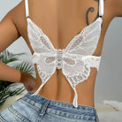 Butterfly Back Bralette with Lace and Silk Ribbon Lingerie Piece - underwear