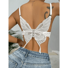 Butterfly Back Bralette with Lace and Silk Ribbon Lingerie Piece - Cosparty
