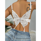 Butterfly Back Bralette - L / White - bralette, bralettes, butterfly, butterfly wings,