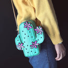 Cactus Plant Purse with Long Gold Chain for a Unique Fashion Statement - Purse