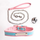 Pastel Leash Collar Choker Bell Kitten Necklace Petplay Kink Fetish Toys