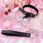 Candy Color Kitten Bell Collars for Cosparty Fun - Black Collar W/ Leash - collar